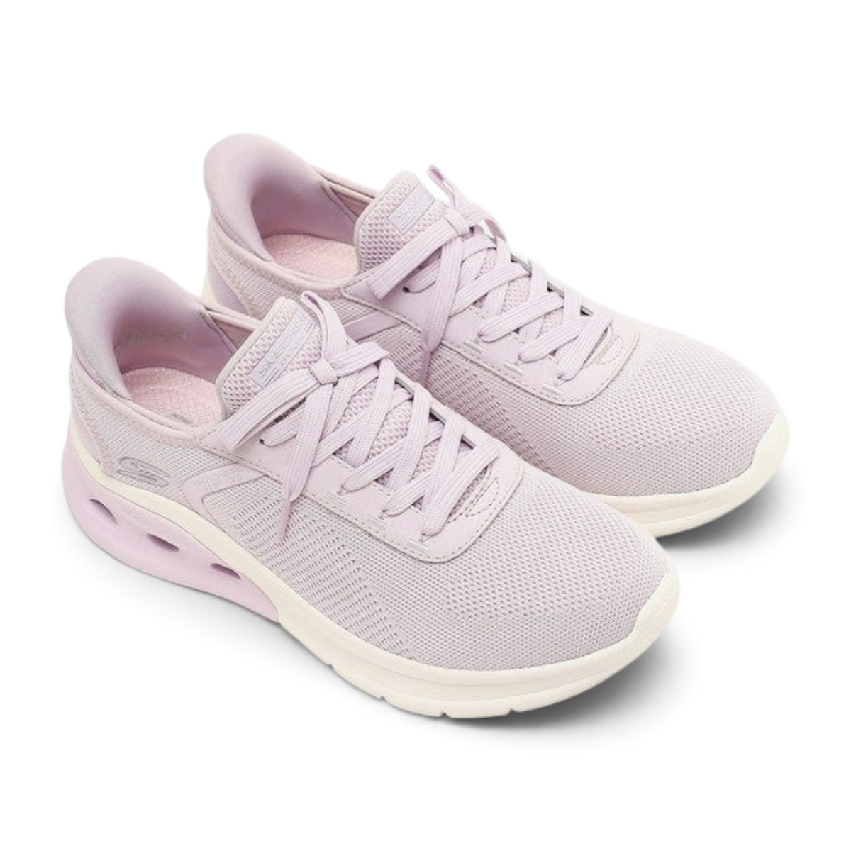 FRG Skechers BOBS ARC WAVES 2.0 light lilac slip-on sneakers with breathable mesh upper and shock-absorbing sole