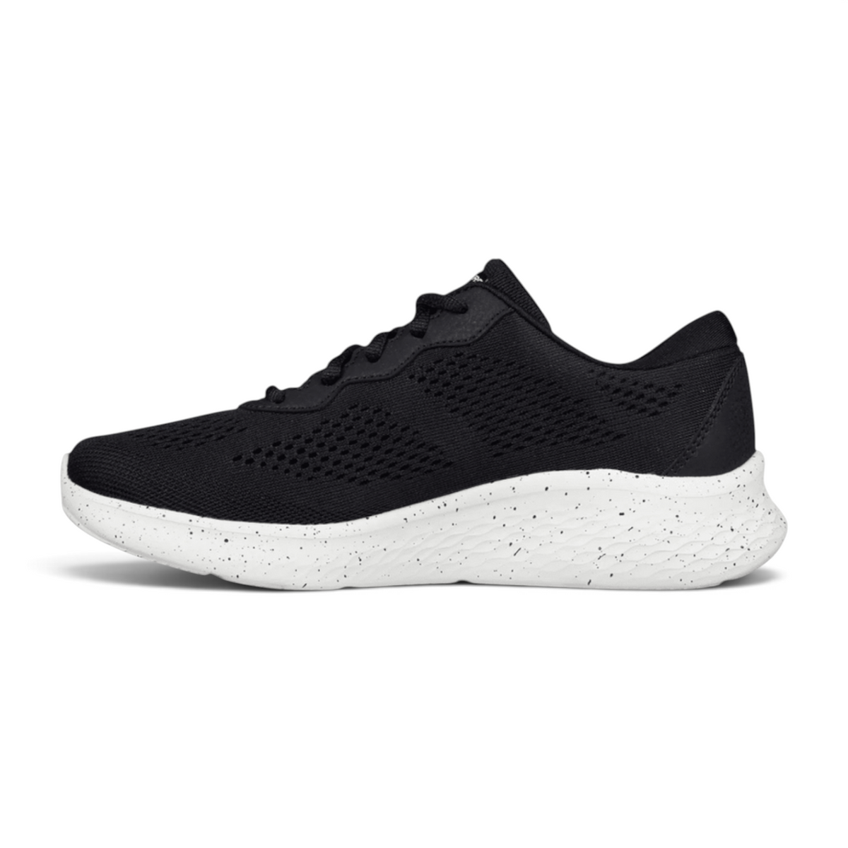 FRG Skechers Skech-Lite Pro Broadside black vegan sneaker with white speckled cushioned midsole and mesh upper