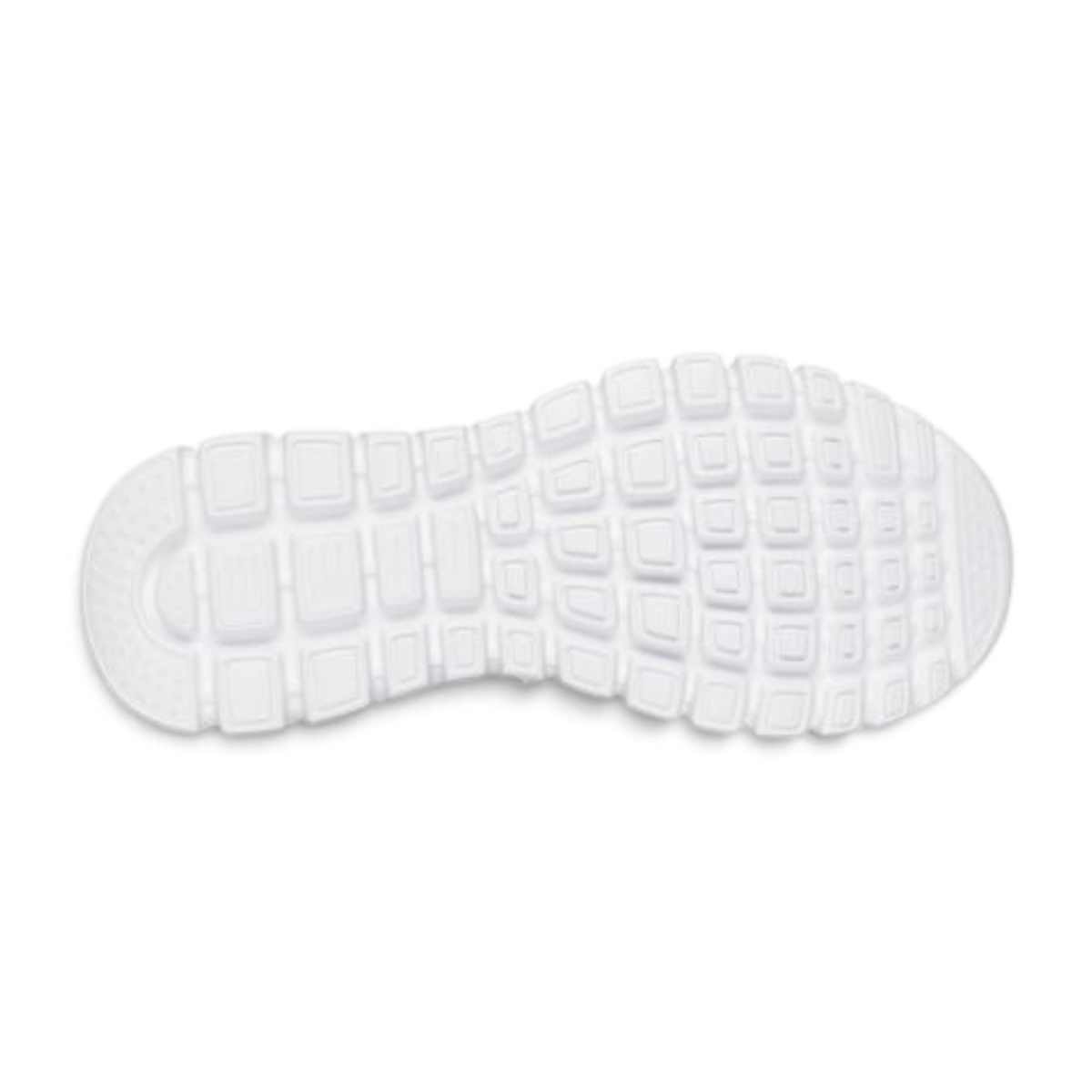 FRG Graceful First Blush white athletic sneaker sole with a flexible grid traction pattern