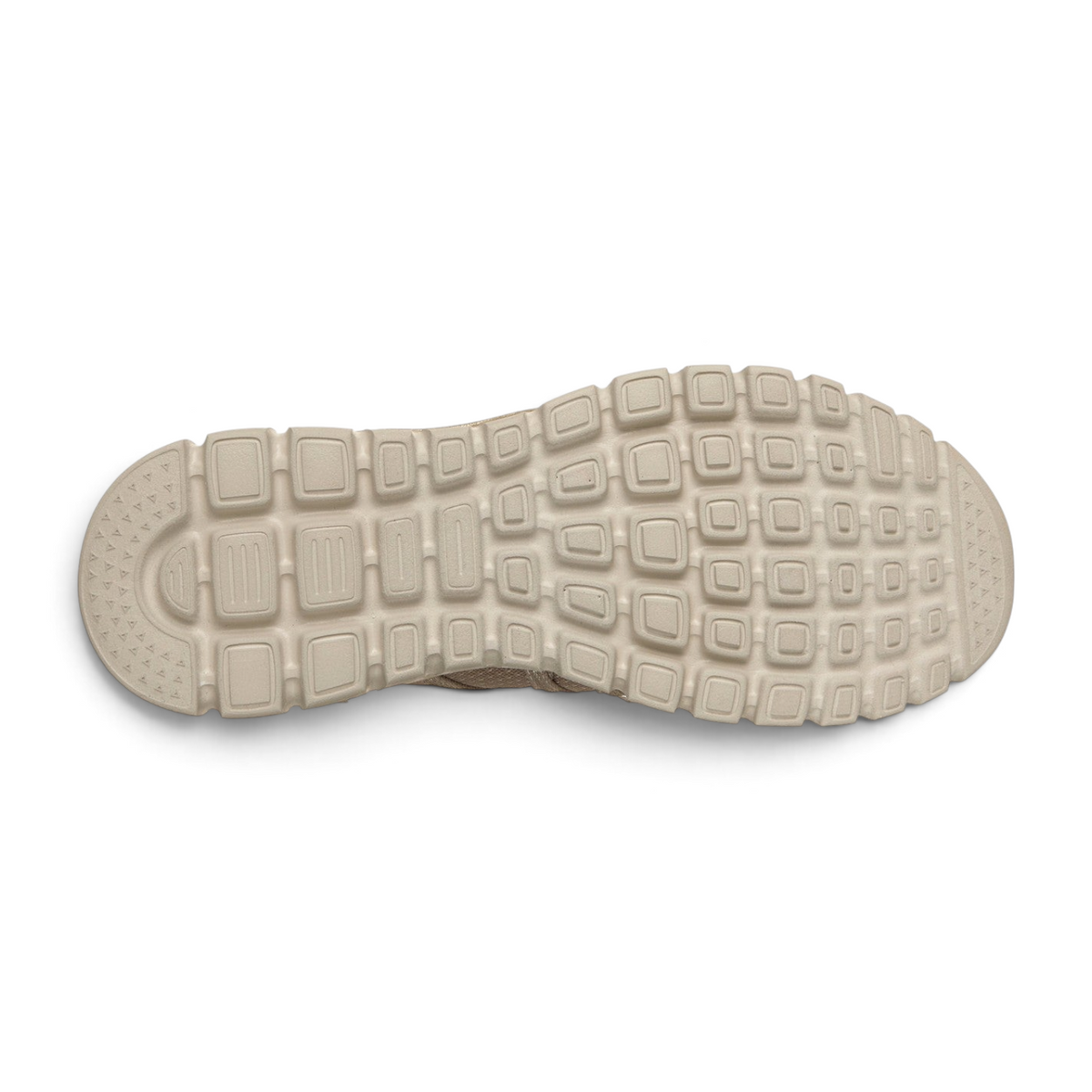 FRG Skechers Graceful Purecrush taupe sneaker showing the textured rubber outsole pattern