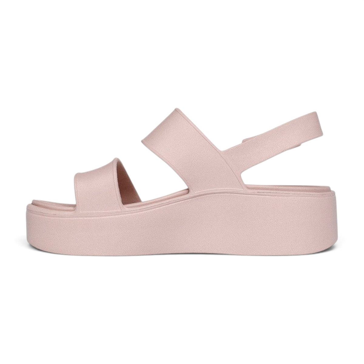 FRG Skechers Arch Fit Upbeat platform sandals in light pink with double cross-band straps and adjustable slingback