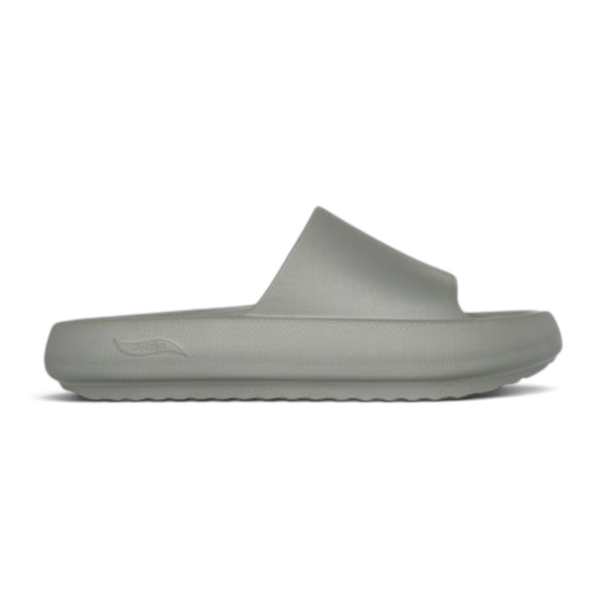FRG Women Arch Fit Horizon molded single band slide in grey with a contoured footbed and thick supportive sole