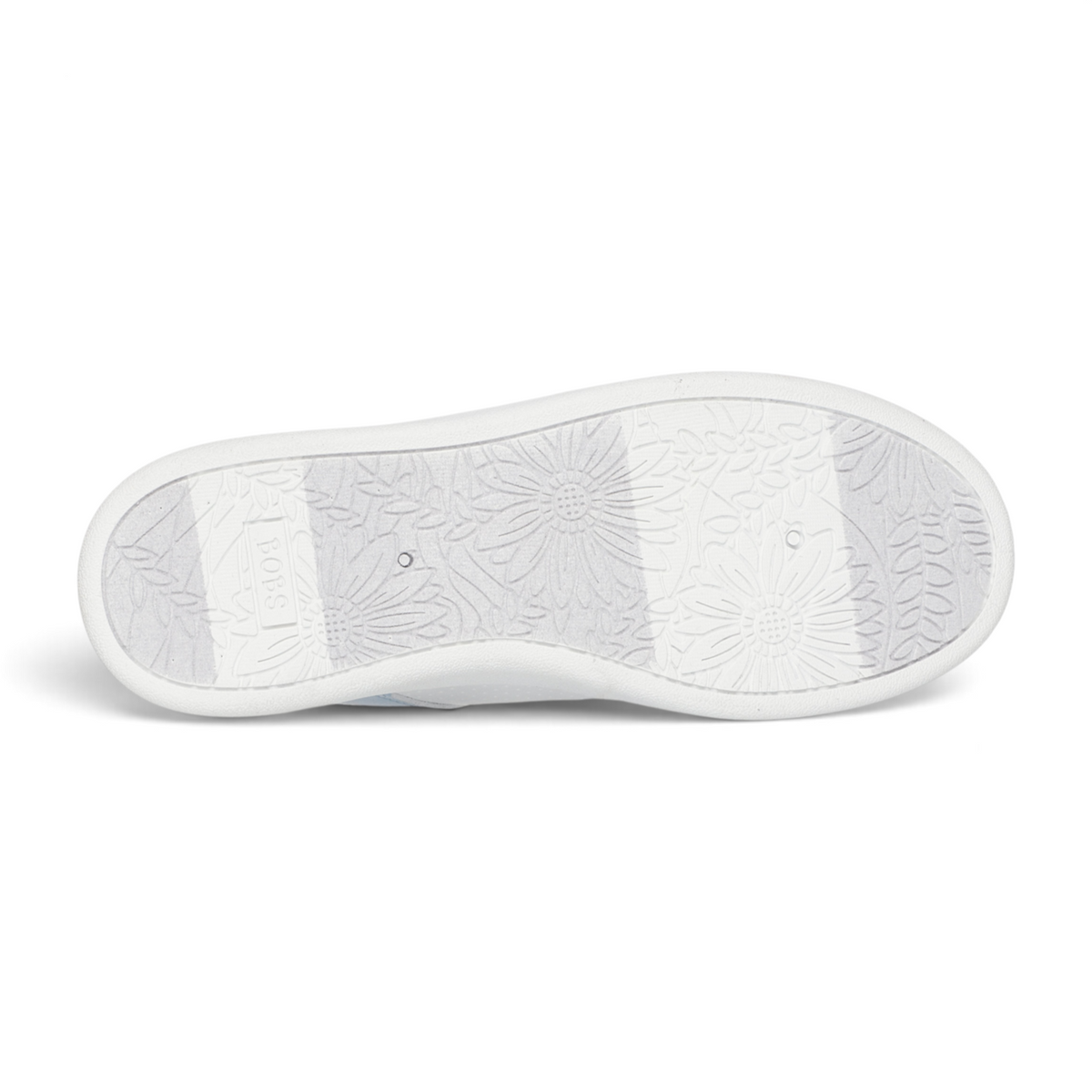 FRG BOBS D'Vine So Hooked sneaker white outsole with floral tread pattern and BOBS branding