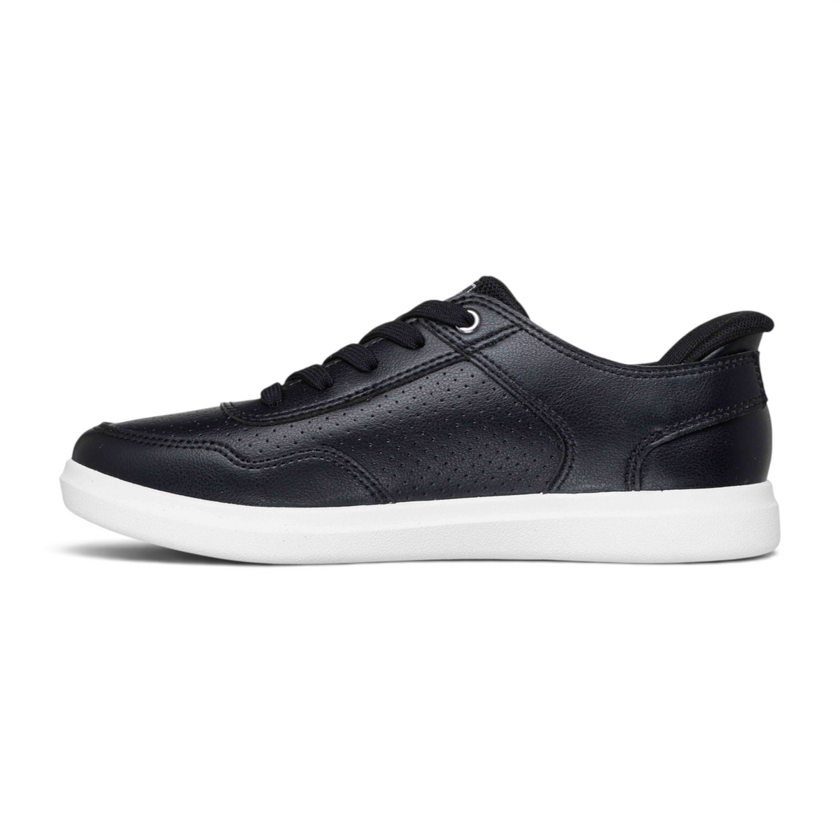FRG BOBS D'VINE - SO HOOKED black synthetic leather sneaker with perforated side detail and white rubber sole