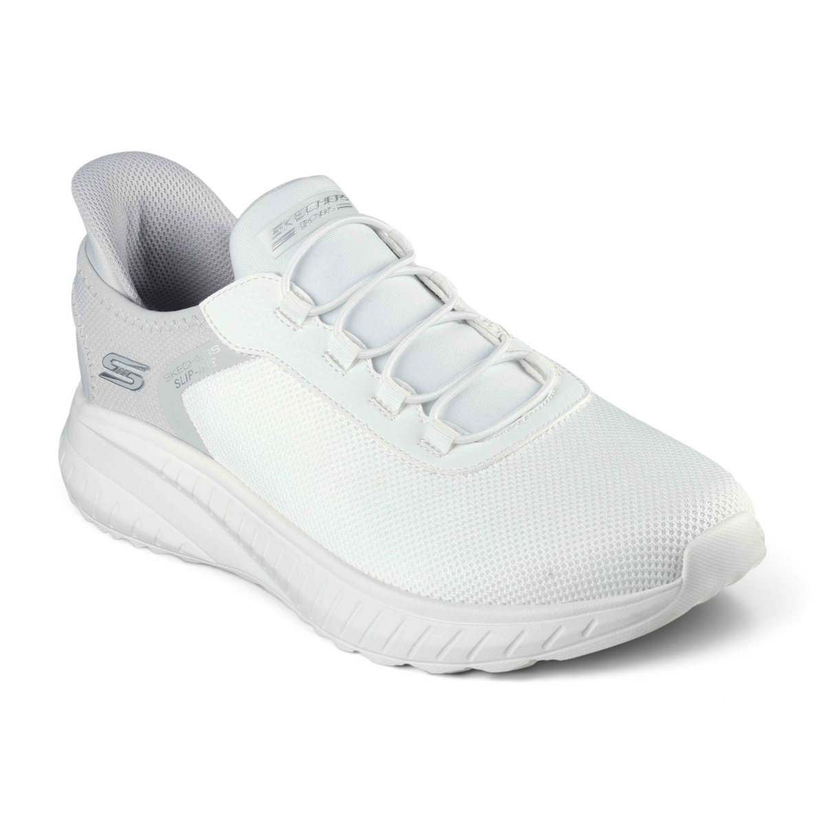 FRG BOBS SQUAD CHAOS white slip-on sneaker with breathable mesh upper and cushioned sole