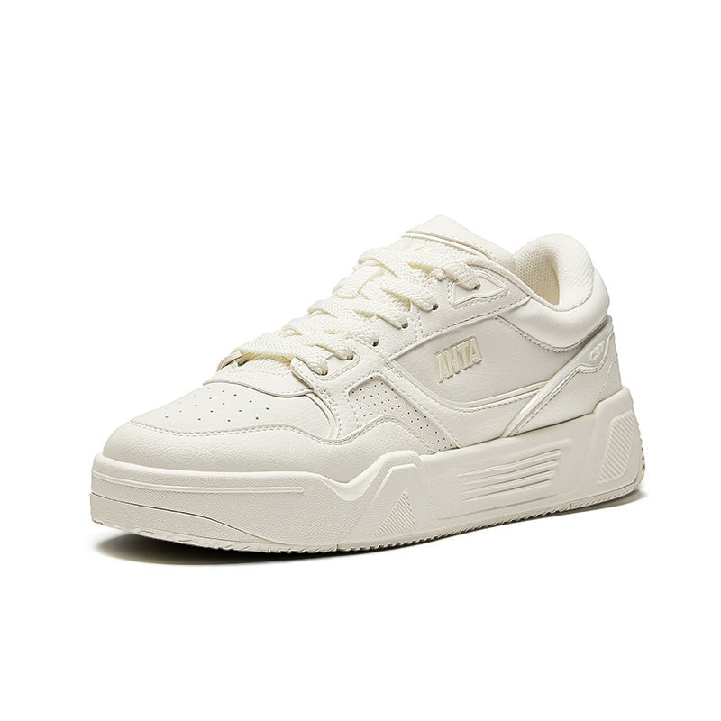 FRG X-GAME SHOES in off-white featuring a chunky platform sole and perforated leather upper design.