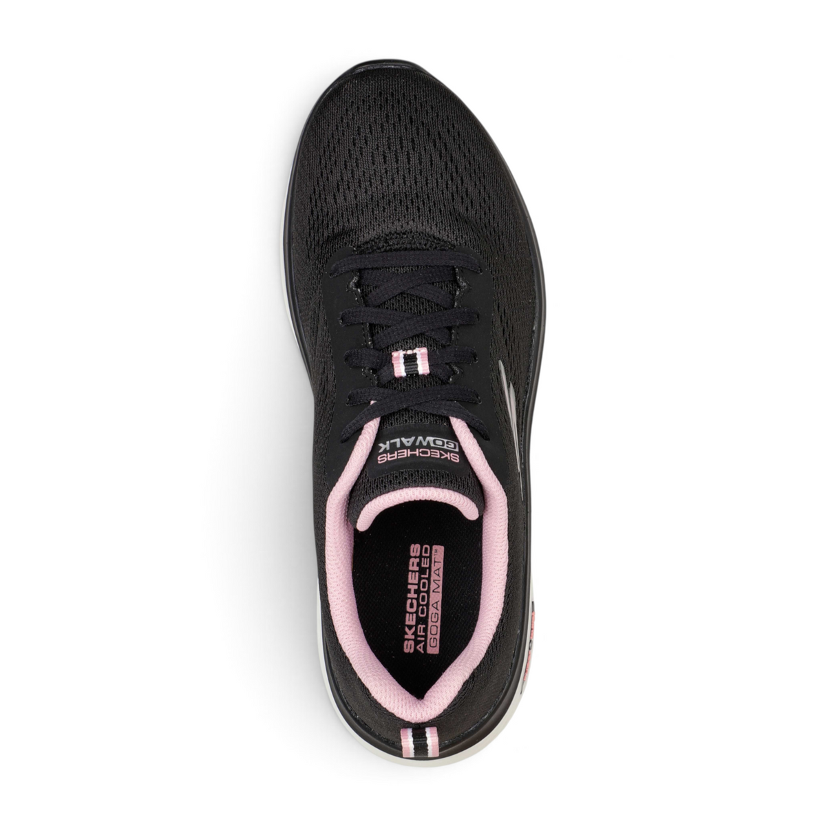 FRG GO WALK HYPER BURST-SPACE INSIGHT black walking shoe with pink interior lining and lace-up closure