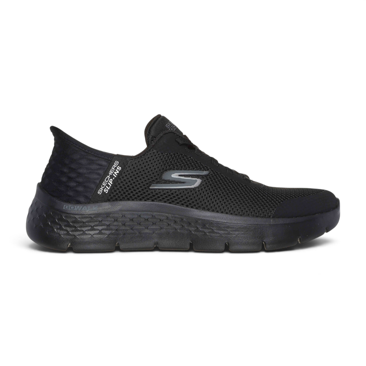 FRG Skechers GO WALK FLEX Grand Entry slip-on sneaker in black with breathable mesh upper and cushioned sole