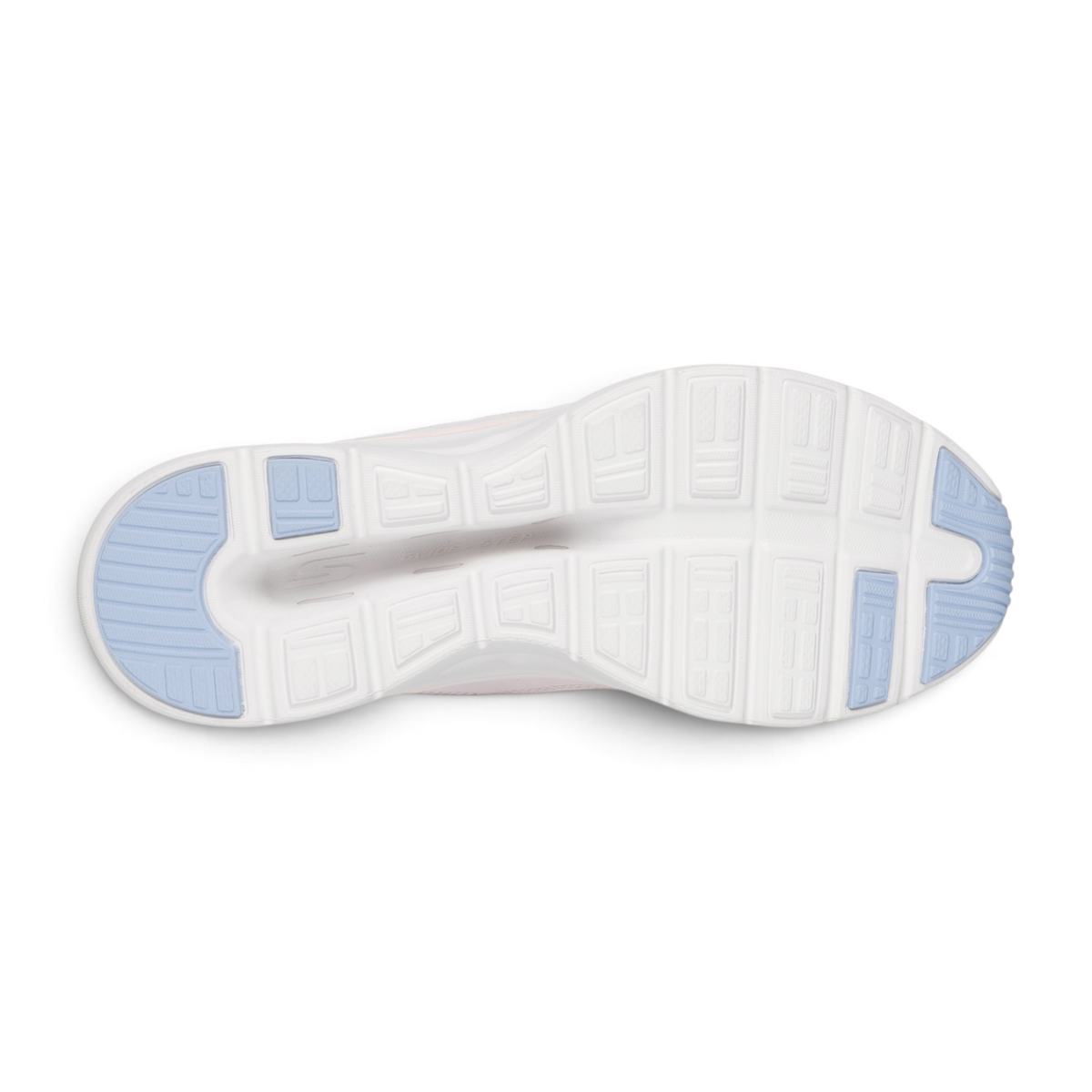 FRG Skechers GO WALK Glide-Step 2.0 Belah sneaker white and light blue traction outsole view