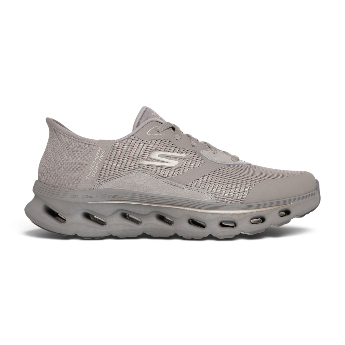 FRG Skechers GO WALK Glide-Step 2.0 Belah grey mesh slip-on athletic sneaker with cushioned midsole