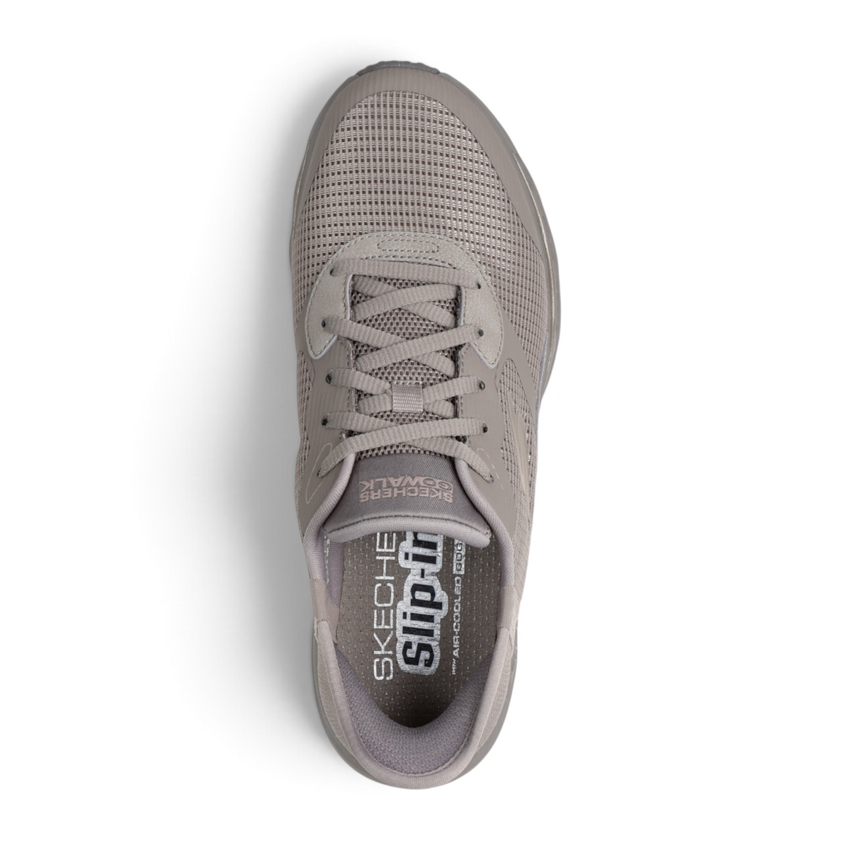 FRG Skechers GO WALK Glide-Step 2.0 Belah slip-on sneaker in taupe mesh with synthetic overlays and cushioned insole