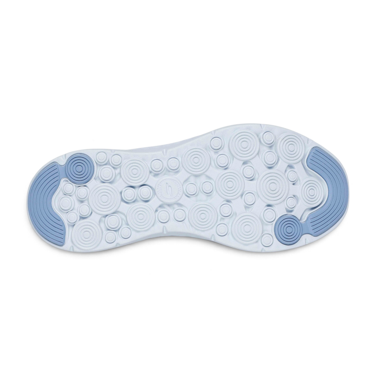 FRG GO WALK NOW - IVY walking shoe outsole with white and light blue circular traction pattern