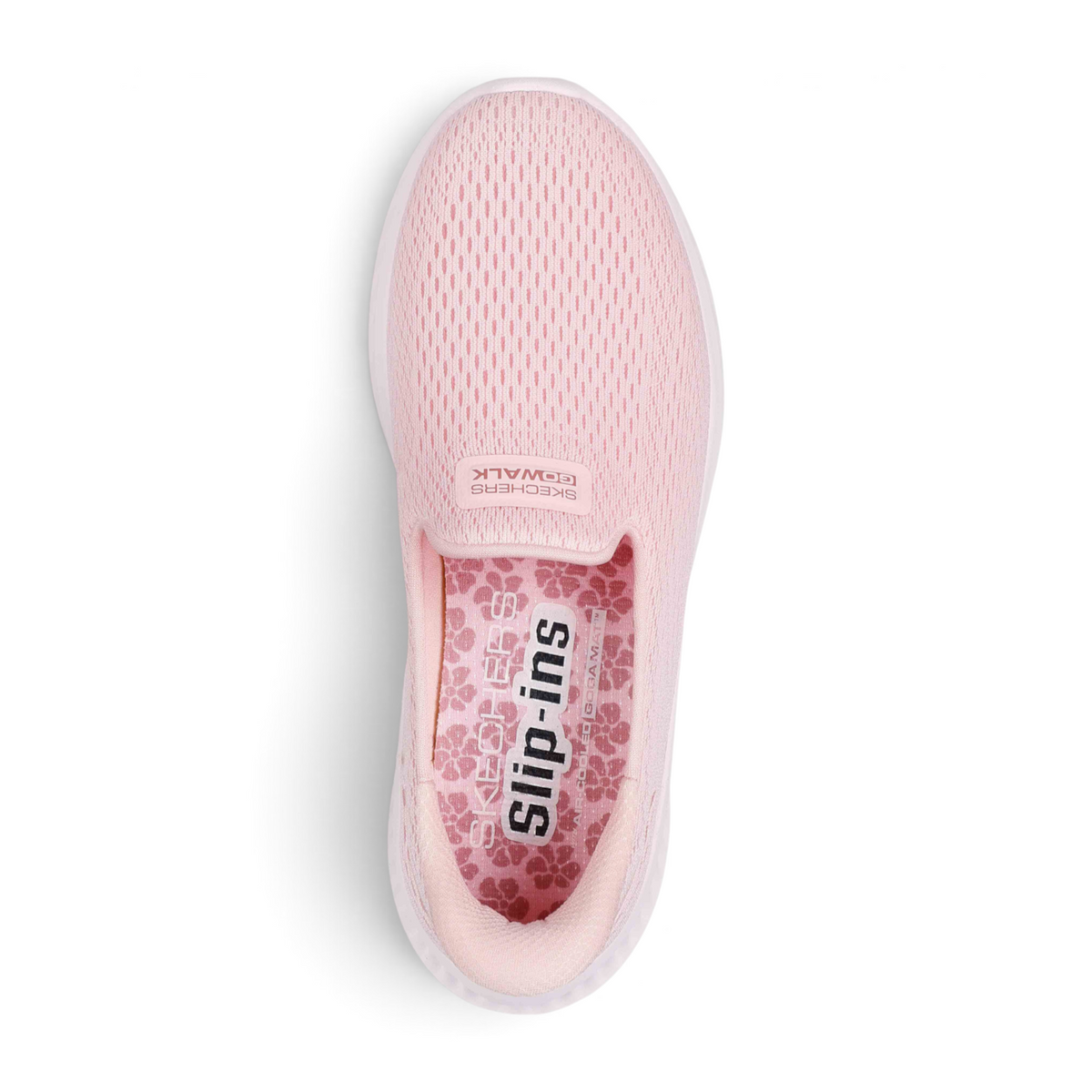FRG GO WALK NOW IVY light pink slip-on sneaker with breathable mesh upper and cushioned insole top view