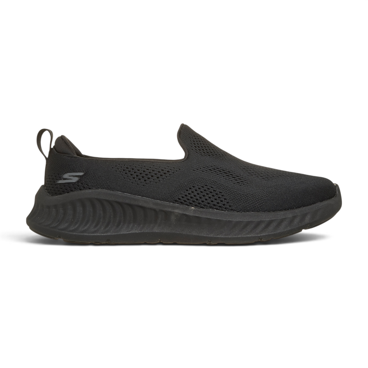 FRG GO WALK NOW ELIANA slip-on walking shoe in black with a breathable mesh upper and cushioned sole
