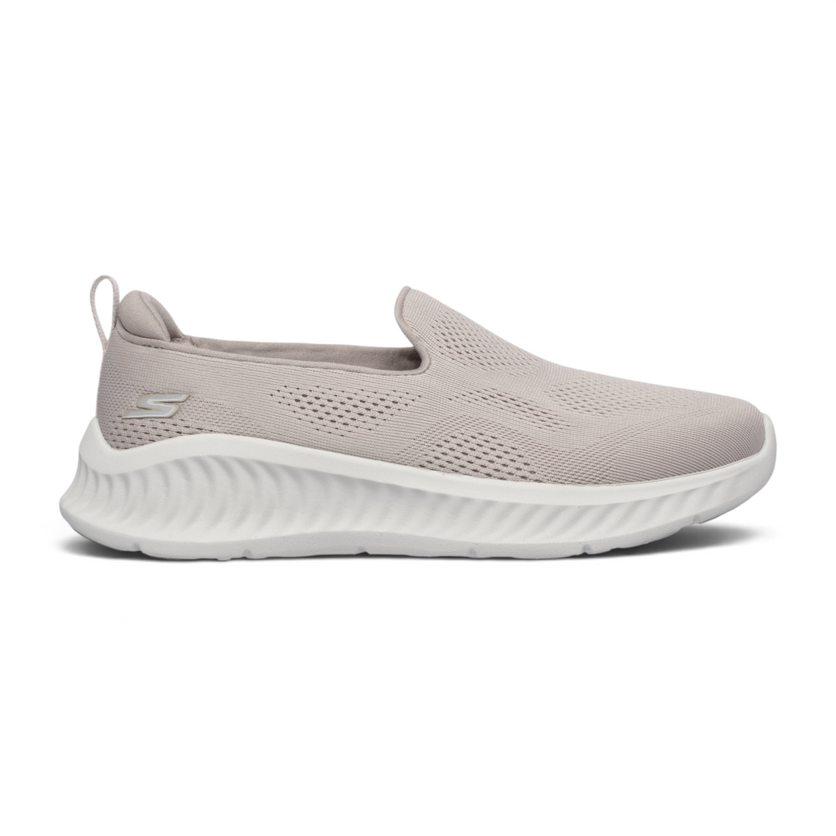 FRG GO WALK NOW - ELIANA slip-on walking shoe in light taupe with a breathable mesh upper and white cushioned sole
