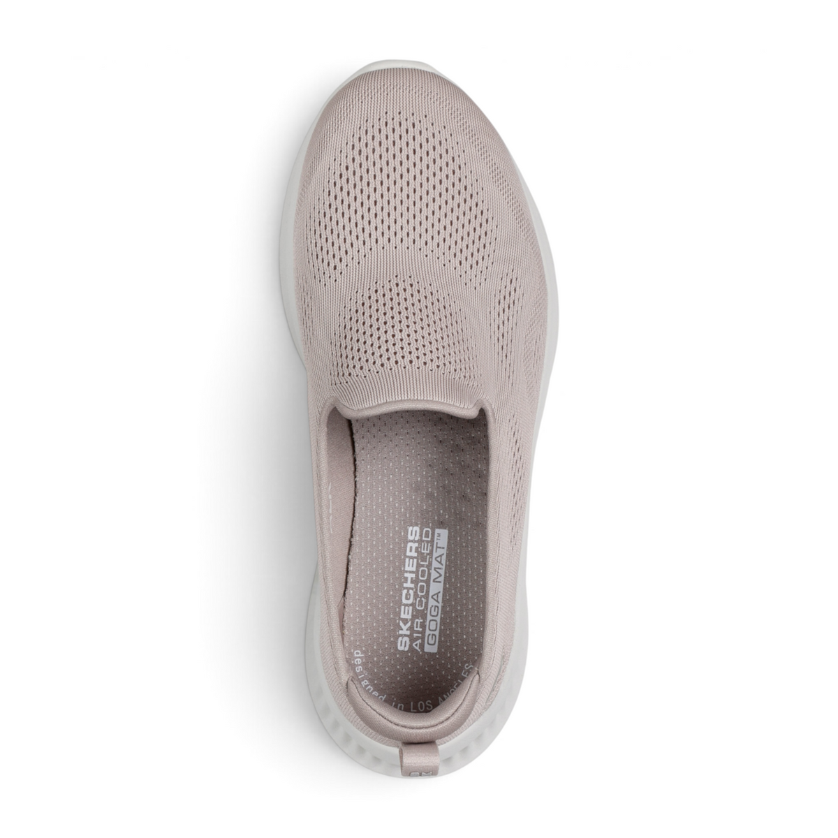 FRG GO WALK NOW ELIANA slip-on sneaker in mauve mesh with white cushioned sole and Air Cooled Goga Mat insole