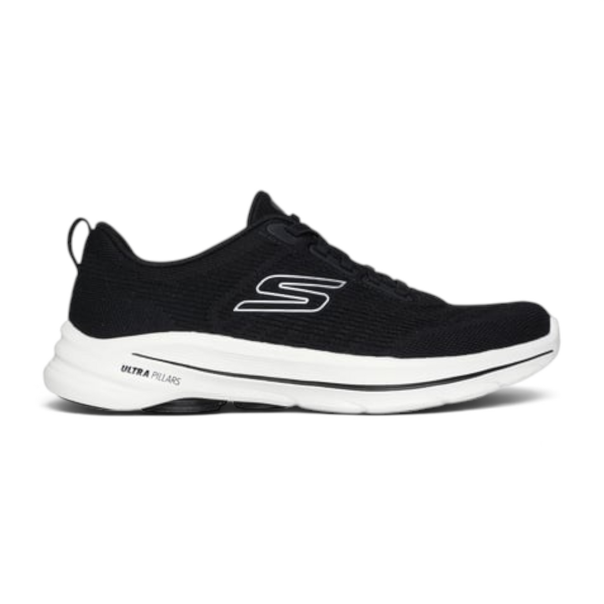 FRG GO WALK 8 - BRITT black walking shoe with breathable mesh upper and white cushioned Ultra Pillars sole