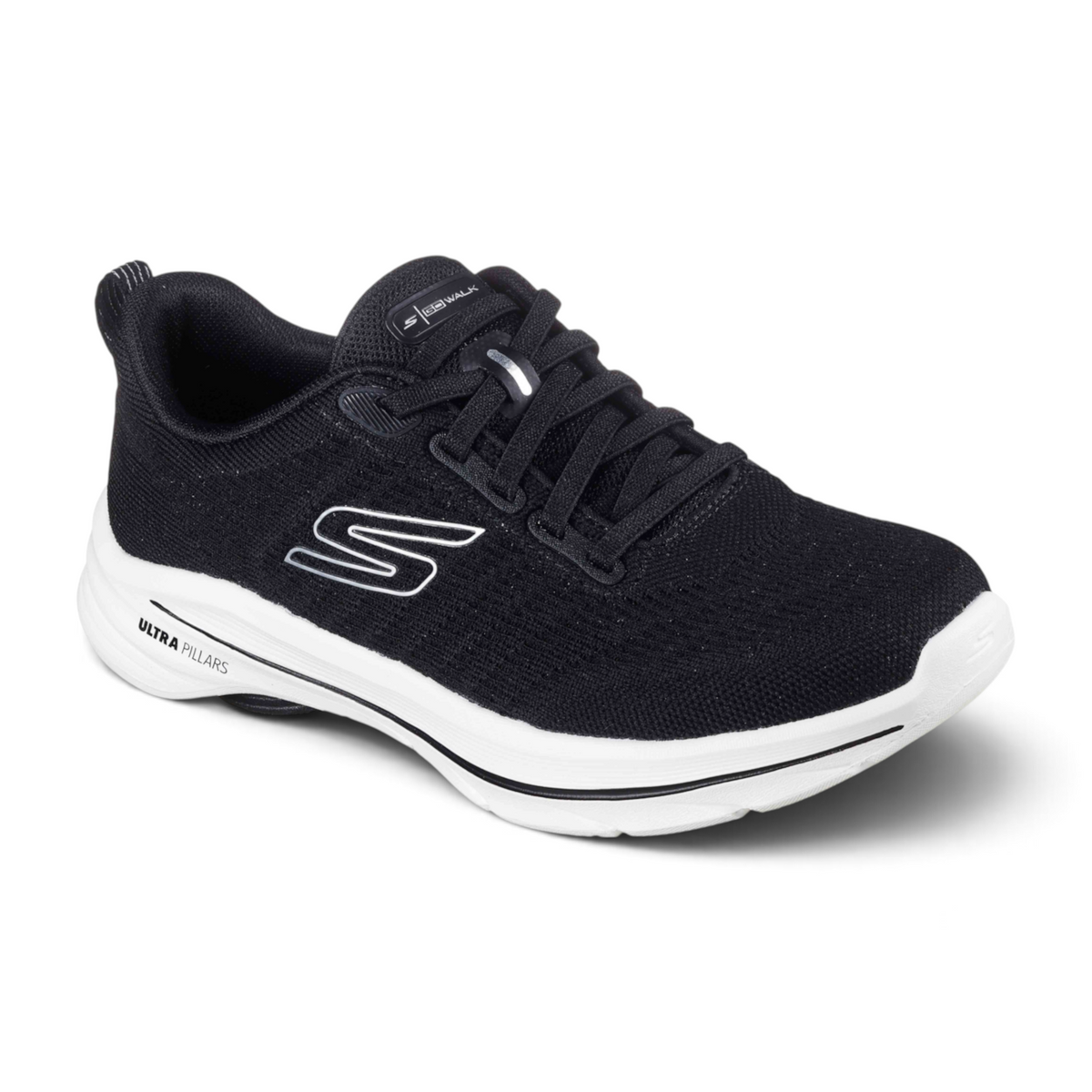 FRG GO WALK 8 - BRITT black athletic walking shoe with breathable mesh upper and white Ultra Pillars cushioned sole
