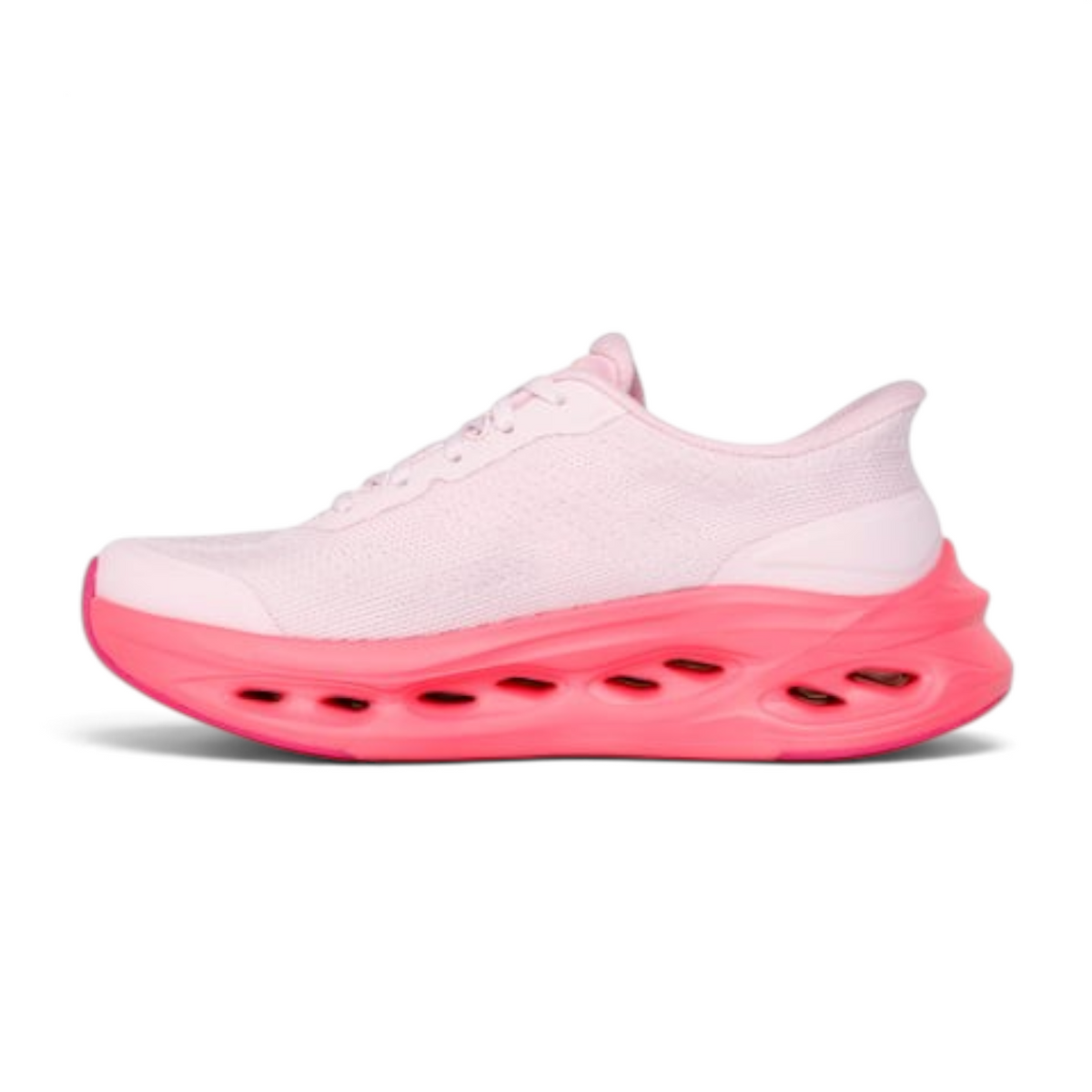 FRG MAX CUSHIONING GLIDE-STEP HARTFORD sneaker in light pink with a vibrant neon pink sculpted performance sole
