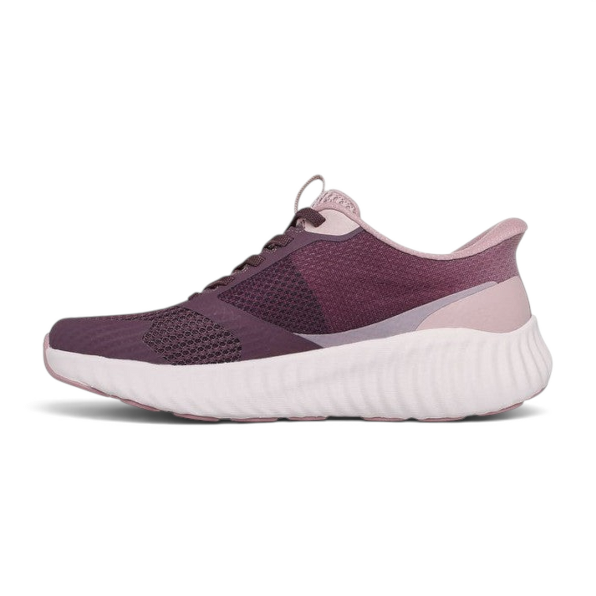 FRG Skechers GO RUN Now Starfuse mauve mesh slip-in running sneaker with white cushioned sole