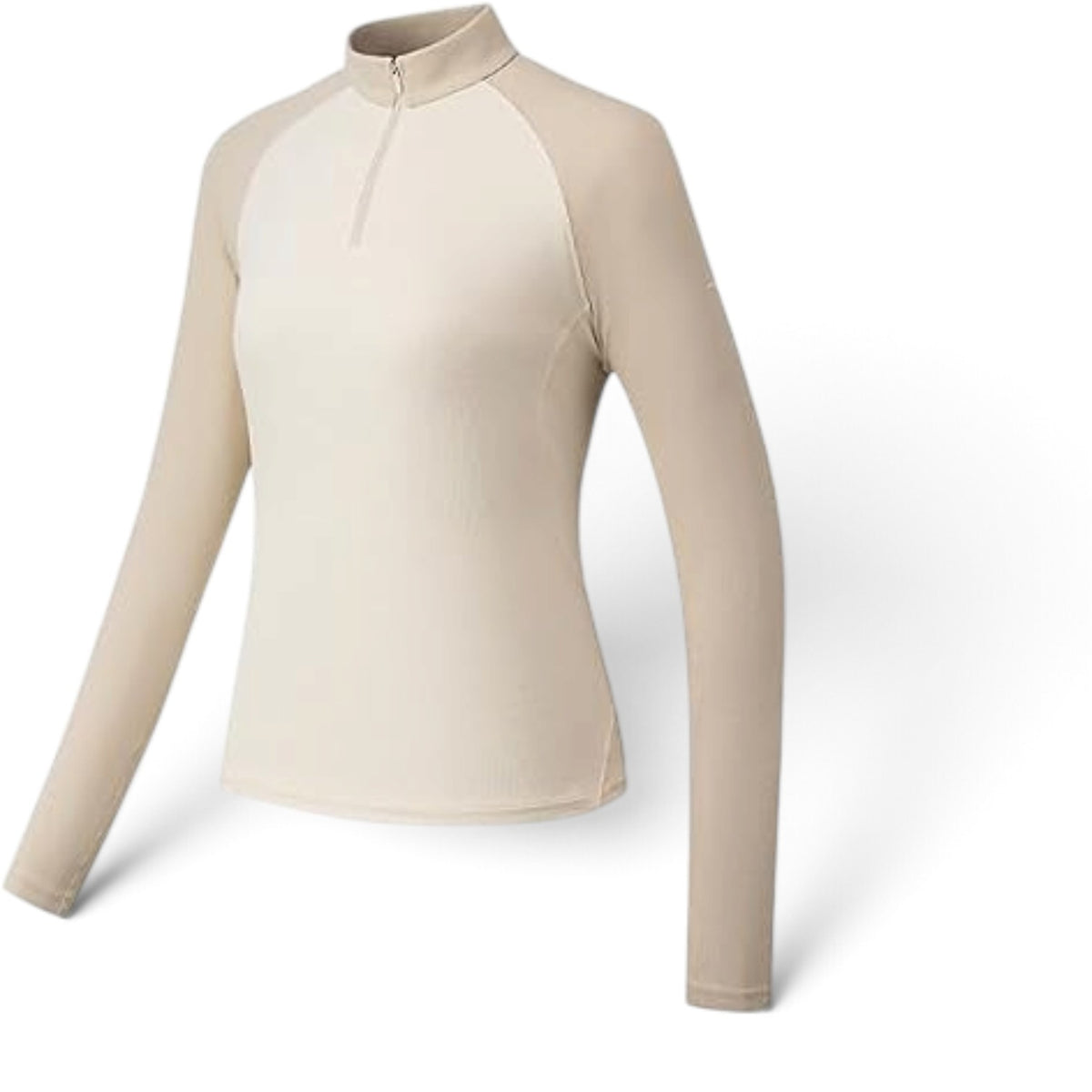 ANTA Zip-Neck Long Sleeve Top - White