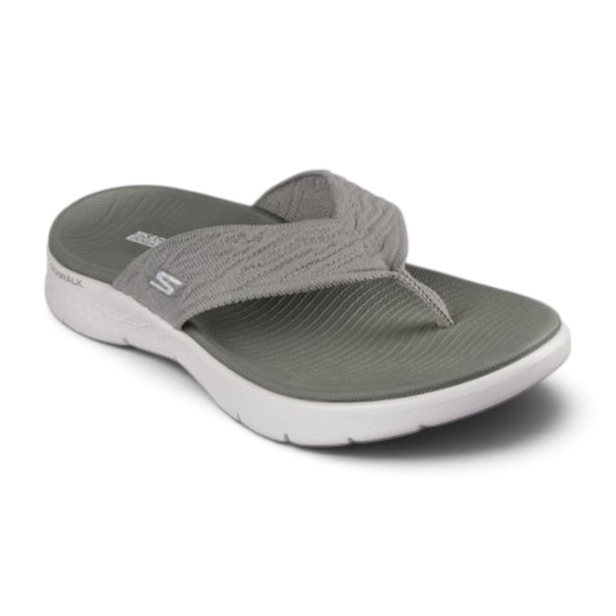 FRG Skechers GO WALK Flex Splendor grey 3-point thong sandal with engineered knit upper and cushioned footbed
