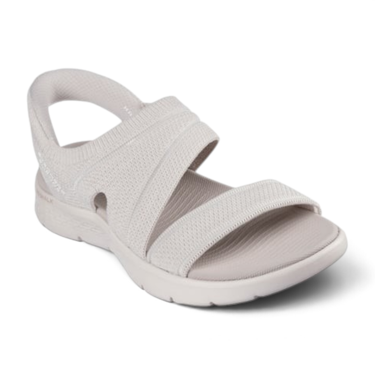 FRG Slip-ins Go Walk Flex Enticing sandal in light beige with a breathable knit upper and cushioned sole.