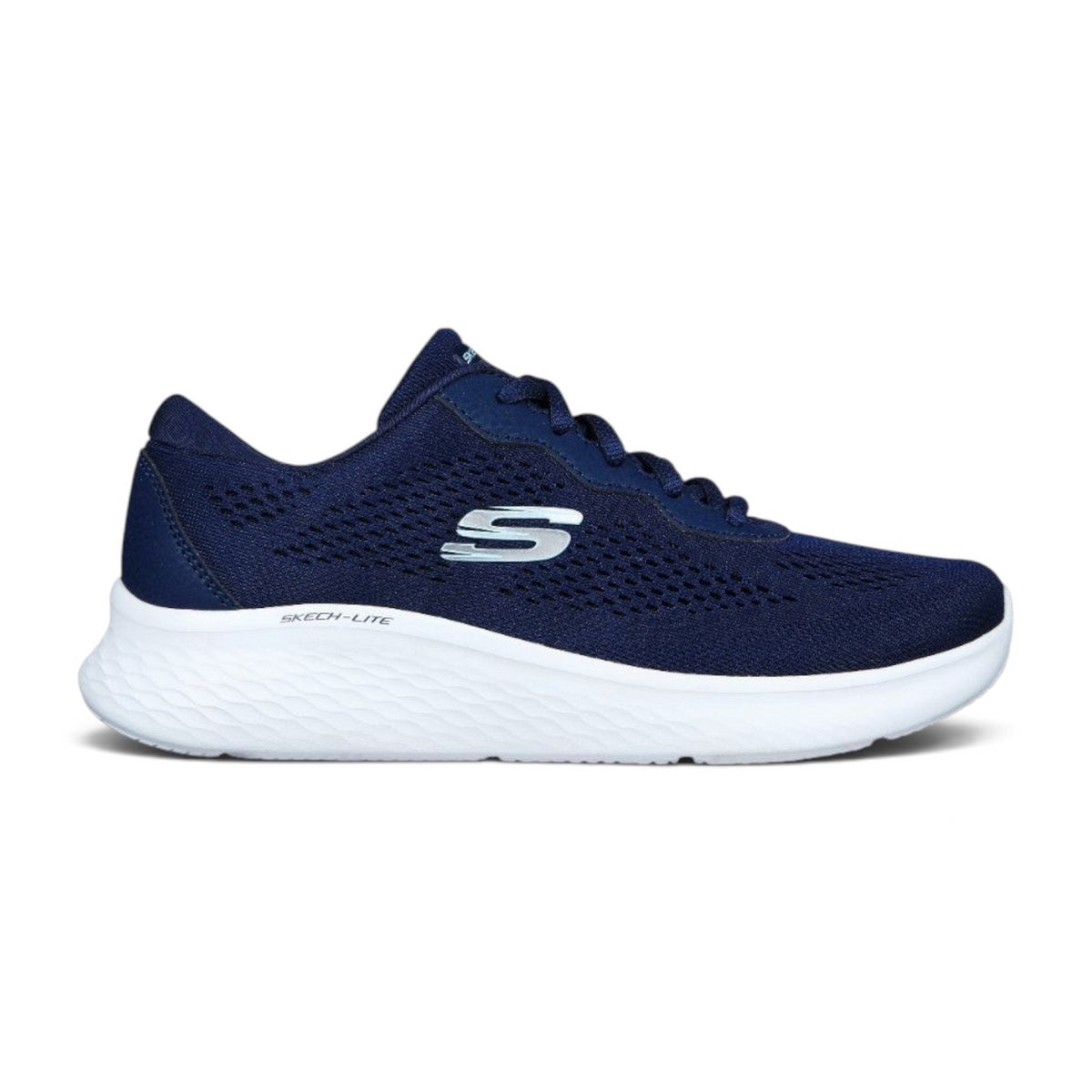 FRG Skechers SKECH-LITE PRO navy lace-up sneakers with a lightweight mesh upper and white shock-absorbing sole.