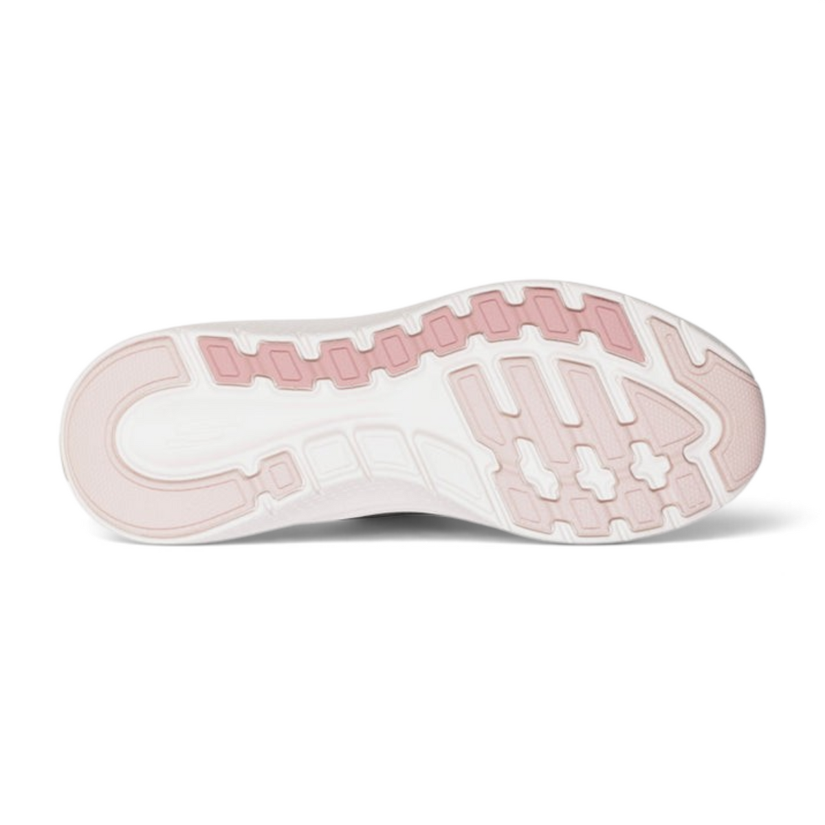 FRG Skechers Arch Fit 2.0 Easy Chic sneaker outsole in white and rose pink with a durable traction pattern