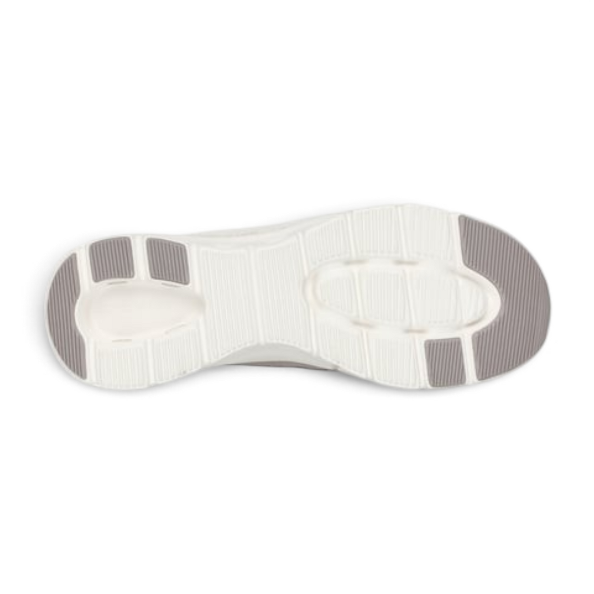 FRG GLIDE-STEP PRO white and grey athletic sneaker outsole with textured traction pattern