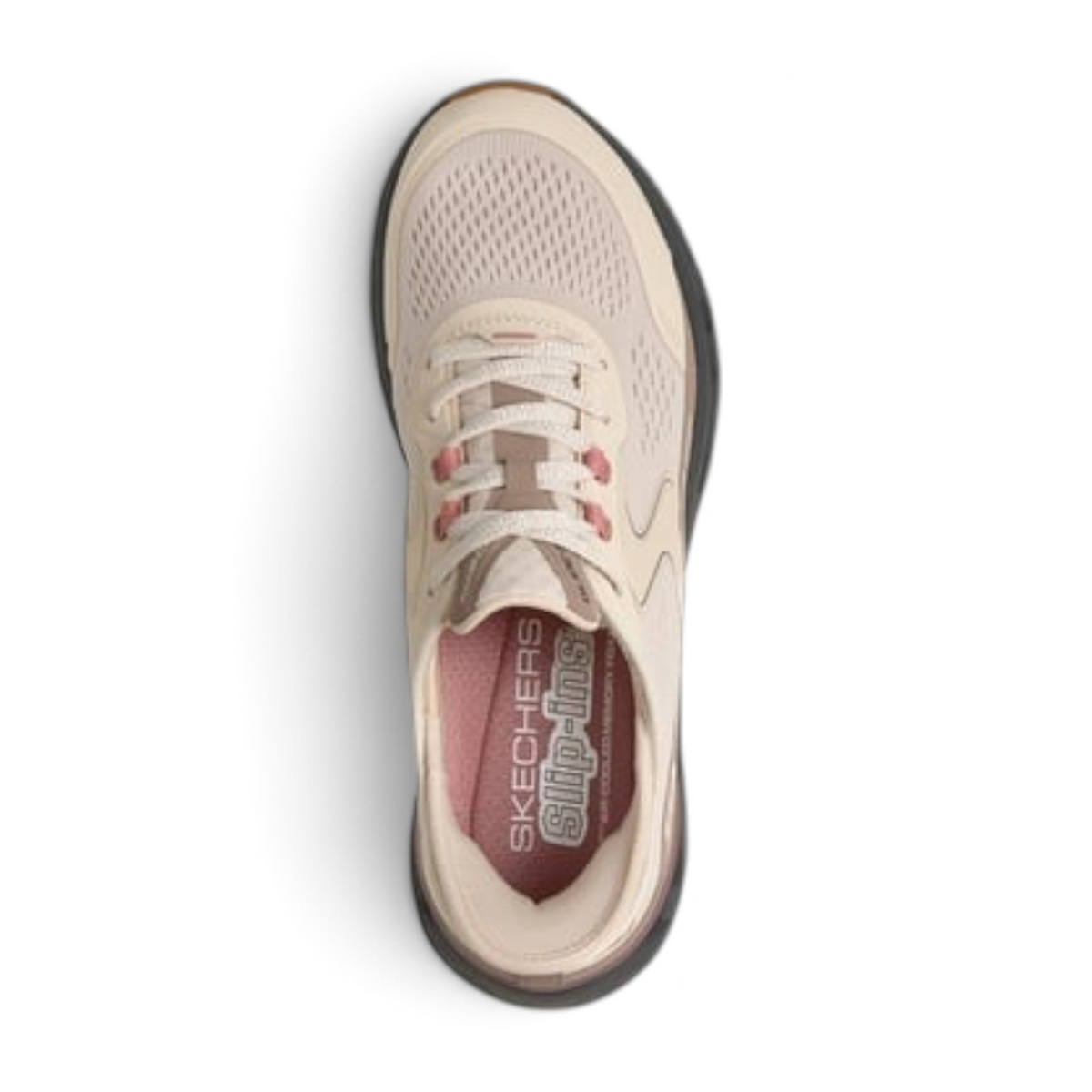 FRG GLIDE-STEP ALTUS beige slip-in sneaker with breathable mesh upper and cushioned insole, top-down view.