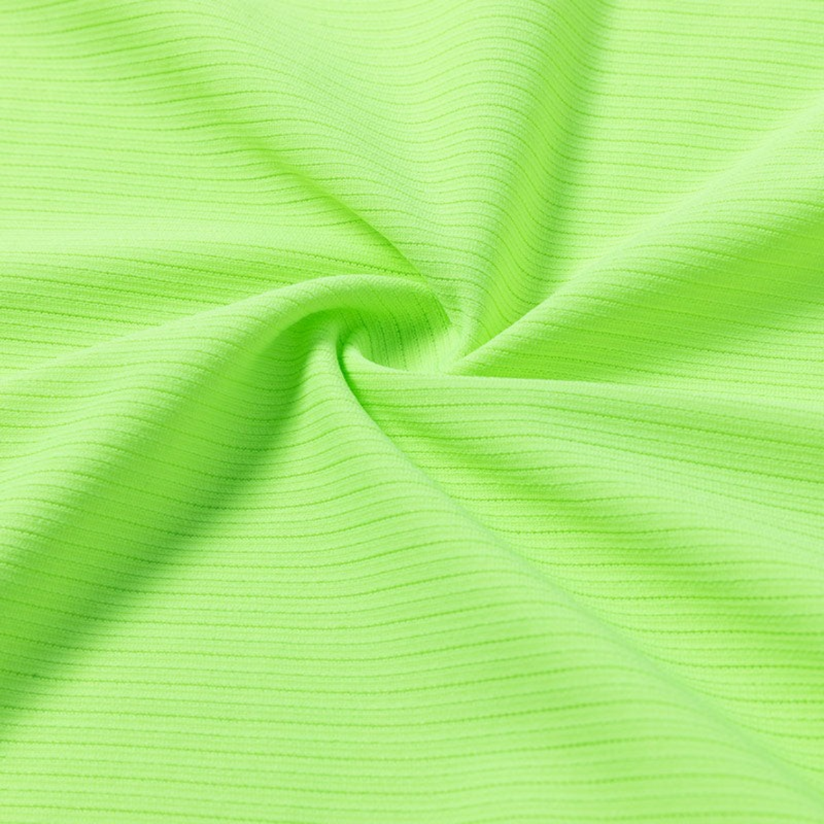 FRG ANTA Racing Challenges running shirt fabric in fluorescent green with a ribbed texture and moisture-wicking finish