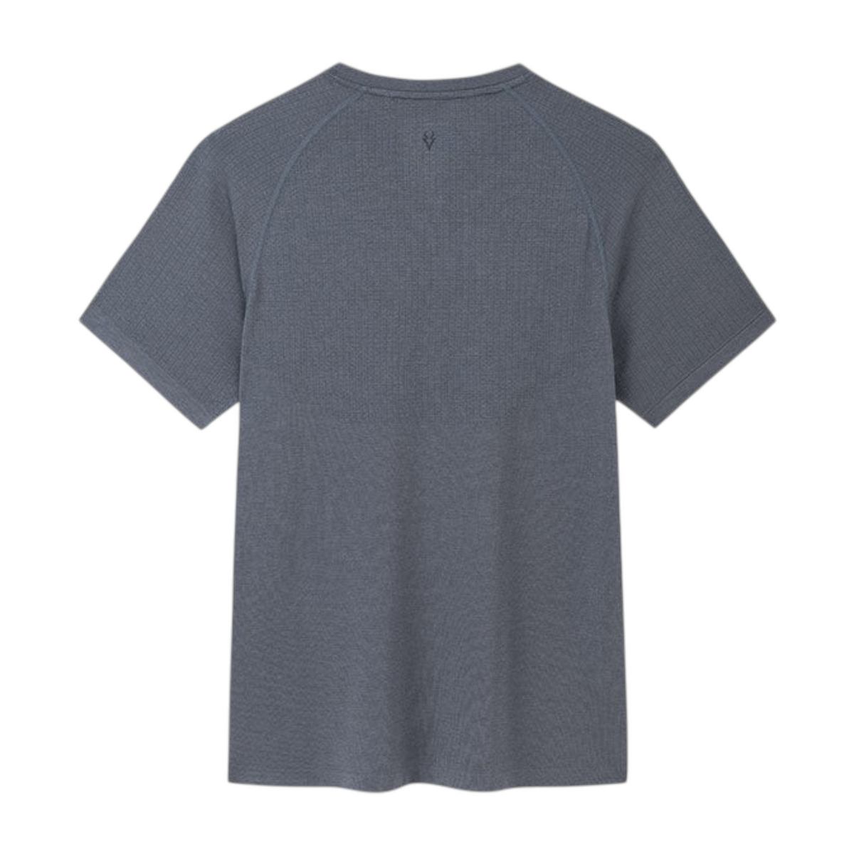 FRG ANTA A-Chill Touch heather grey short sleeve running t-shirt with breathable textured fabric, back view