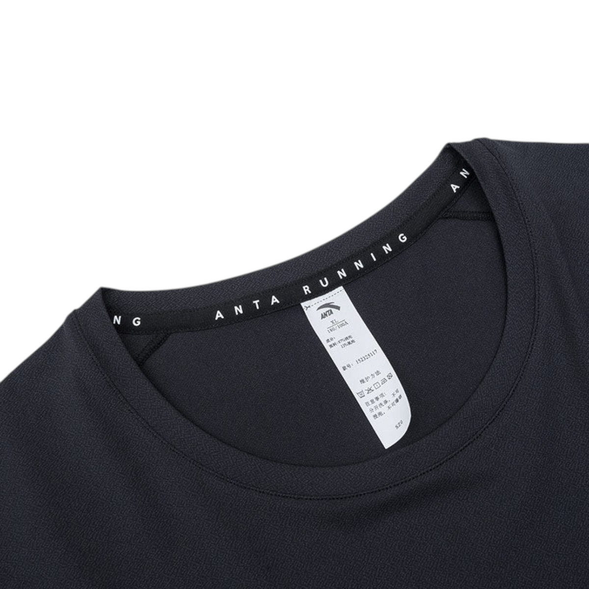 FRG ANTA A-Chill Touch black running t-shirt with crew neck and interior branding detail