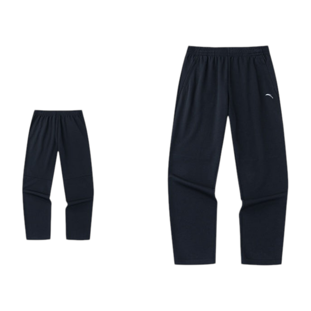 FRG ANTA black knit track pants featuring a comfortable fit and breathable polyester-cotton blend fabric.