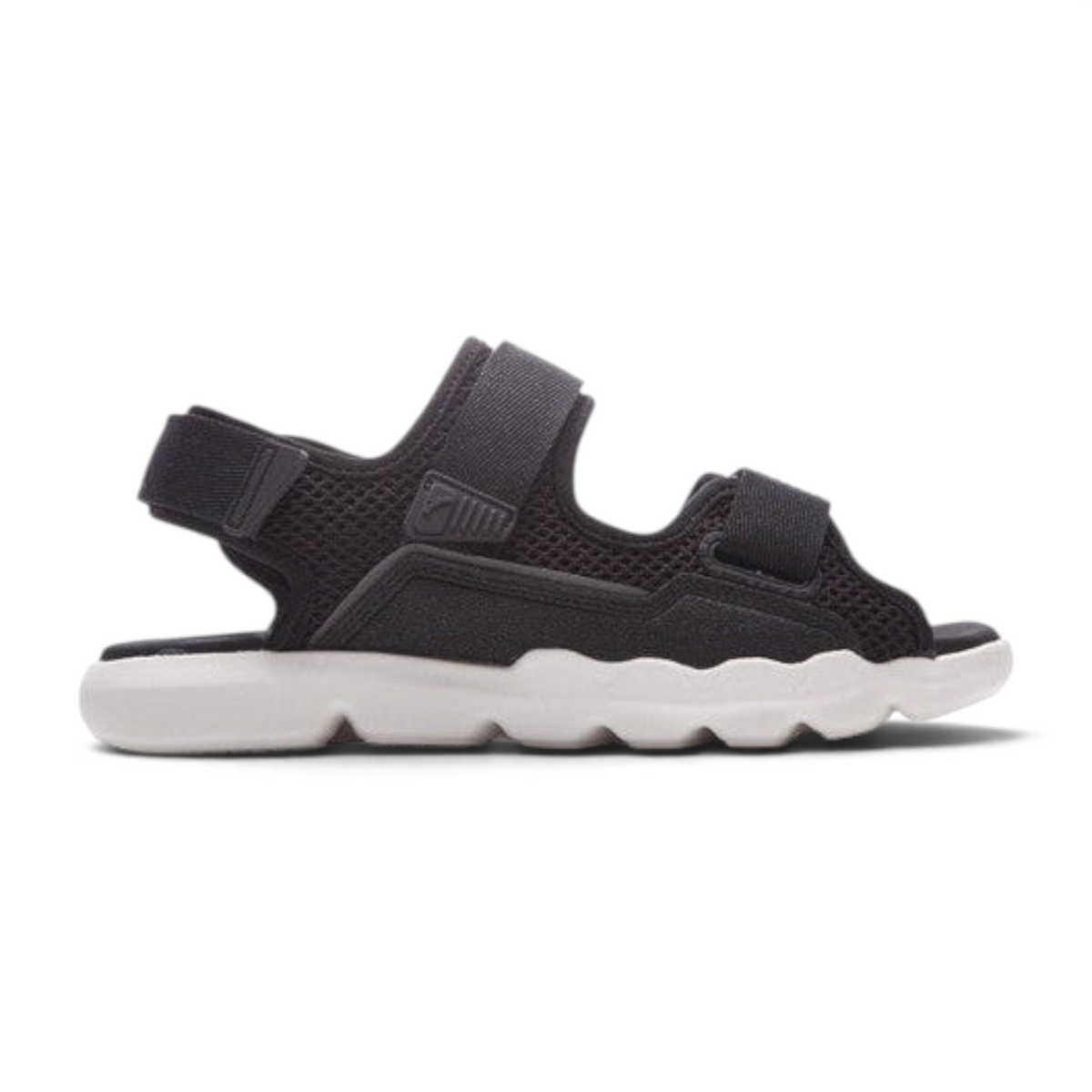 FRG ANTA women's black sandals with adjustable straps, breathable mesh, and a cushioned white sole for daily comfort.