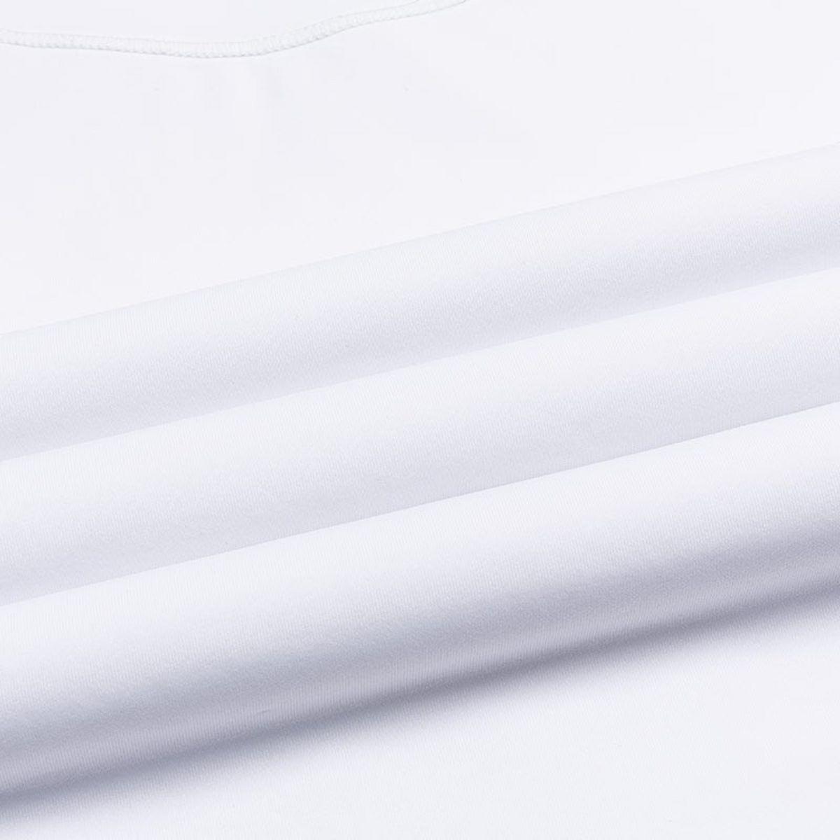 FRG white short sleeve t-shirt fabric texture close up showing soft cotton material