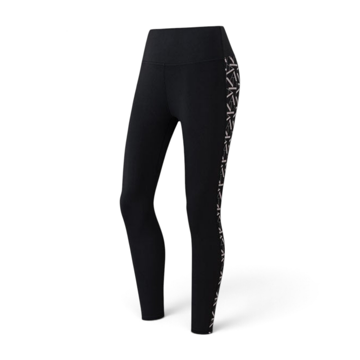 FRG ANTA black ankle-length cross training tights with patterned side panels for flexible gym workouts.