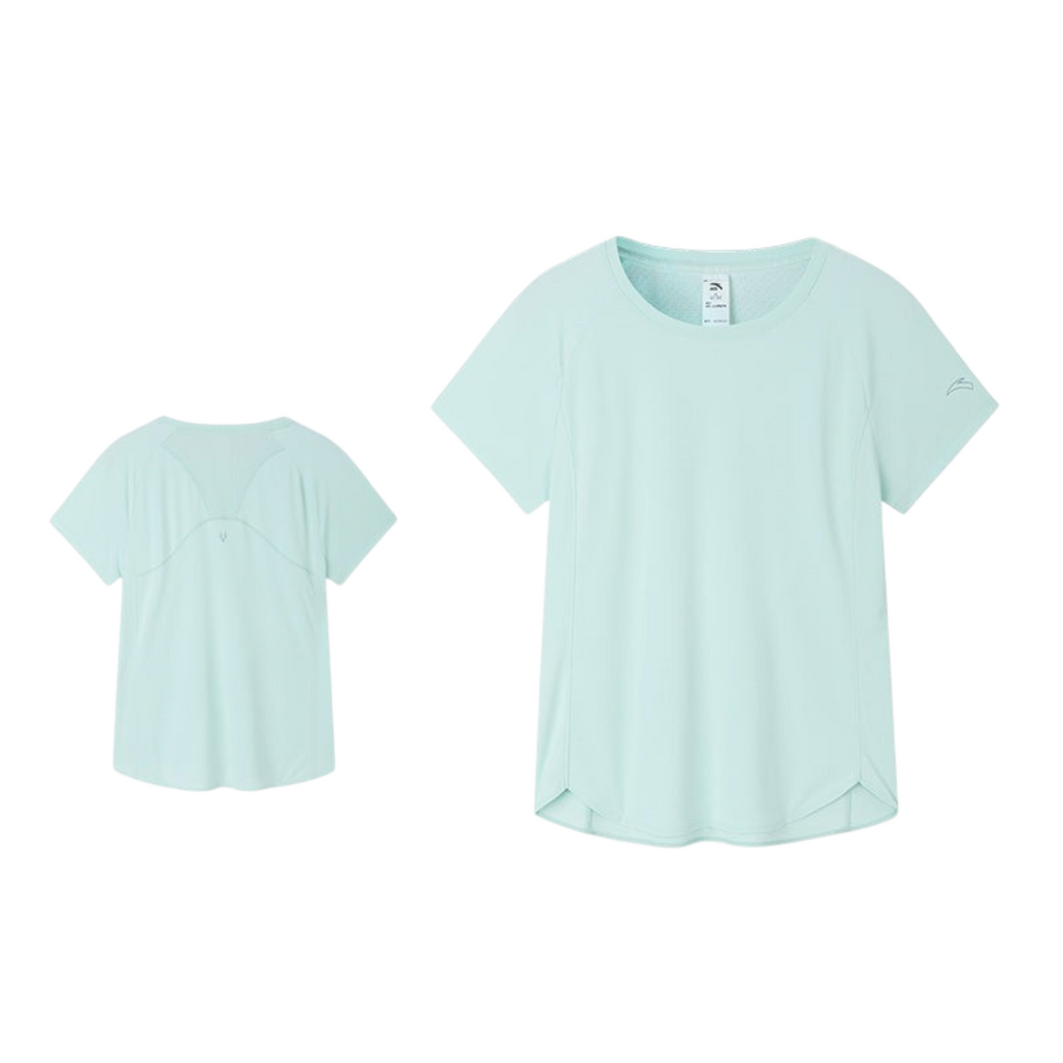FRG ANTA light green sweat-resistant UV protection running t-shirt showing front and back views