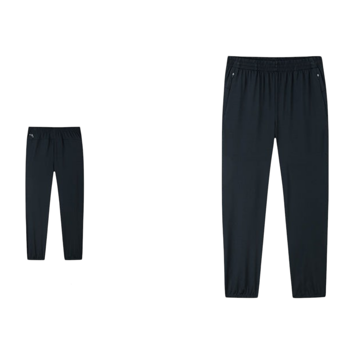 FRG ANTA A-Chill Touch II black running knit ankle pants showing front and back views for performance training