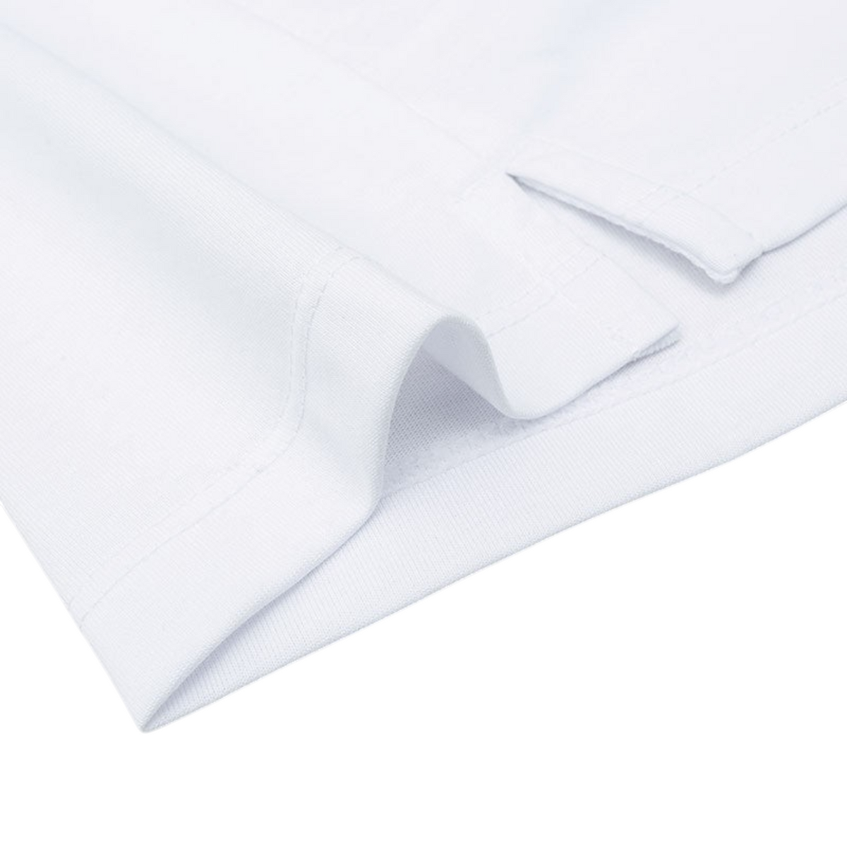 FRG ANTA white cross training t-shirt fabric detail showing soft cotton-polyester blend texture