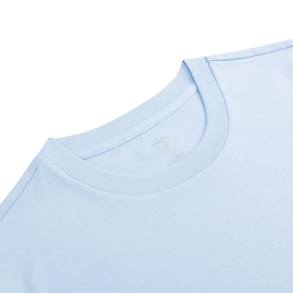 FRG light blue short sleeve crew neck t-shirt with ribbed collar detail