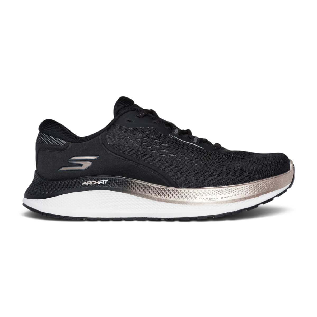 FRG Skechers GO RUN Persistence 2 black running shoe with breathable mesh upper and carbon infused midsole