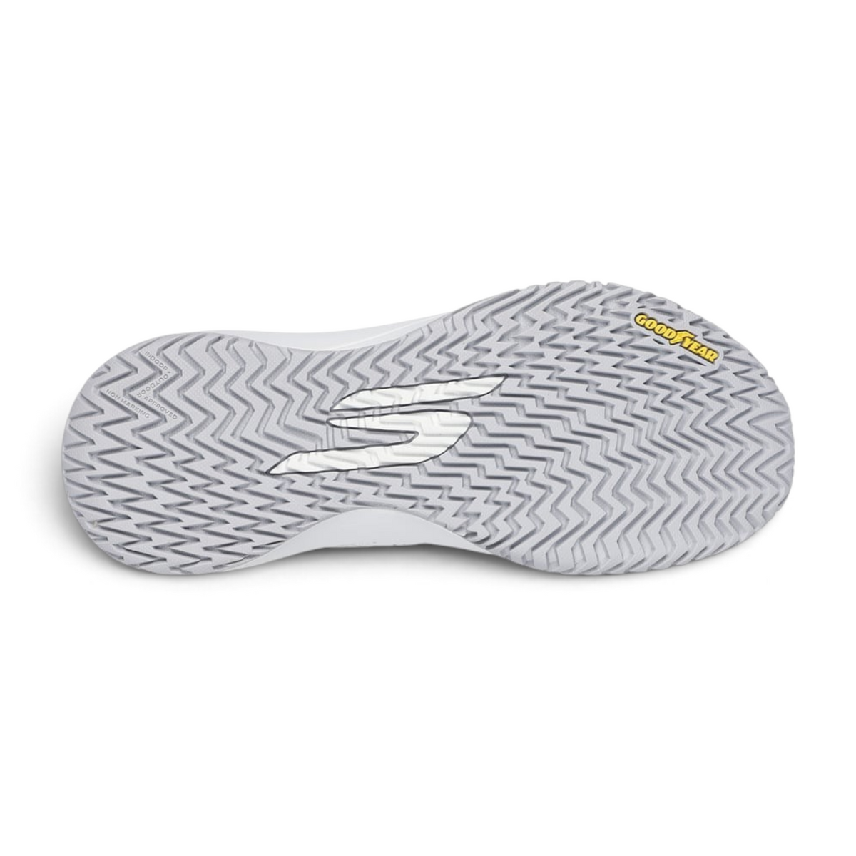 FRG Skechers Viper Court Rally white pickleball shoe outsole with Goodyear rubber traction pattern
