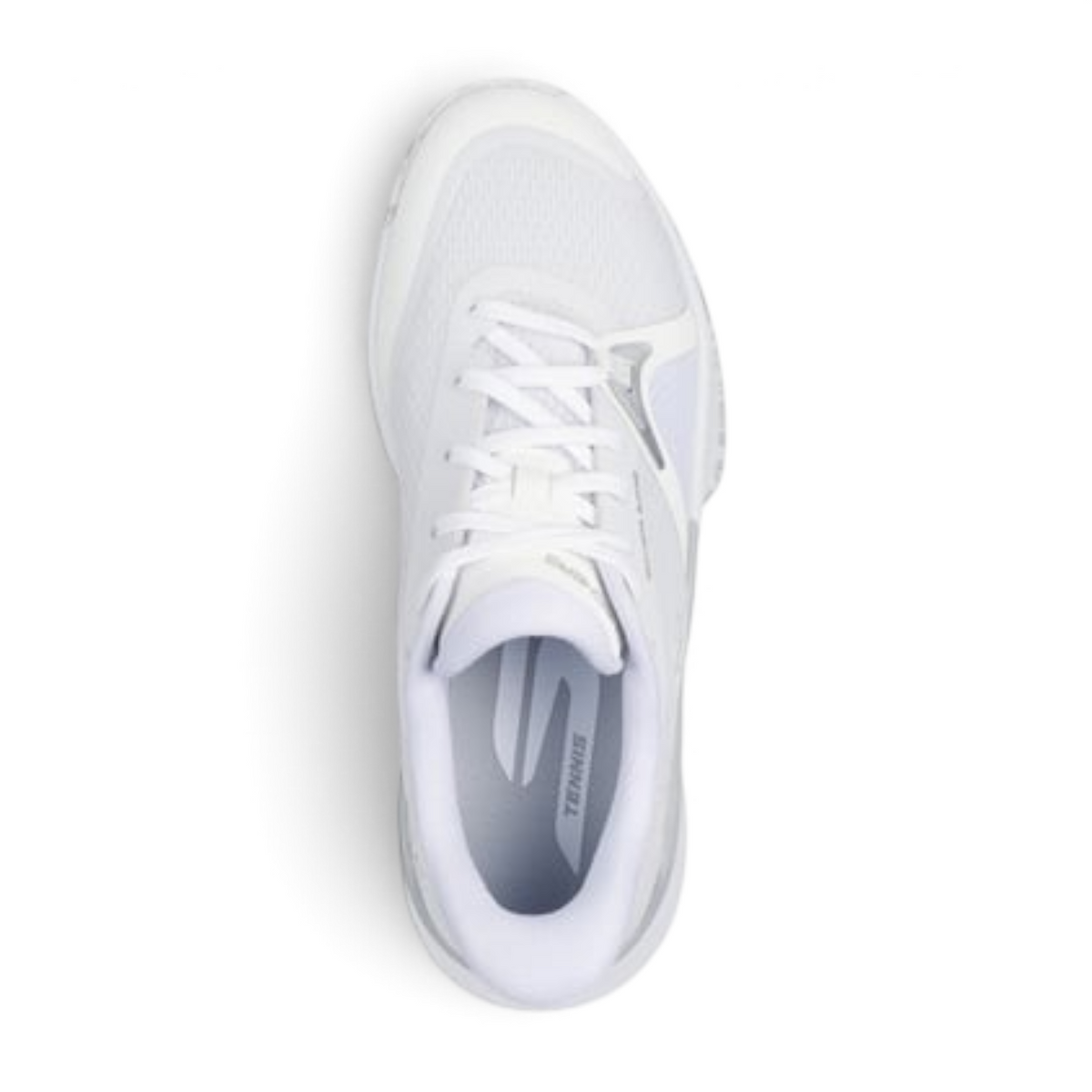 FRG Skechers Slip-ins State Champ white tennis shoe viewed from above featuring a breathable mesh upper