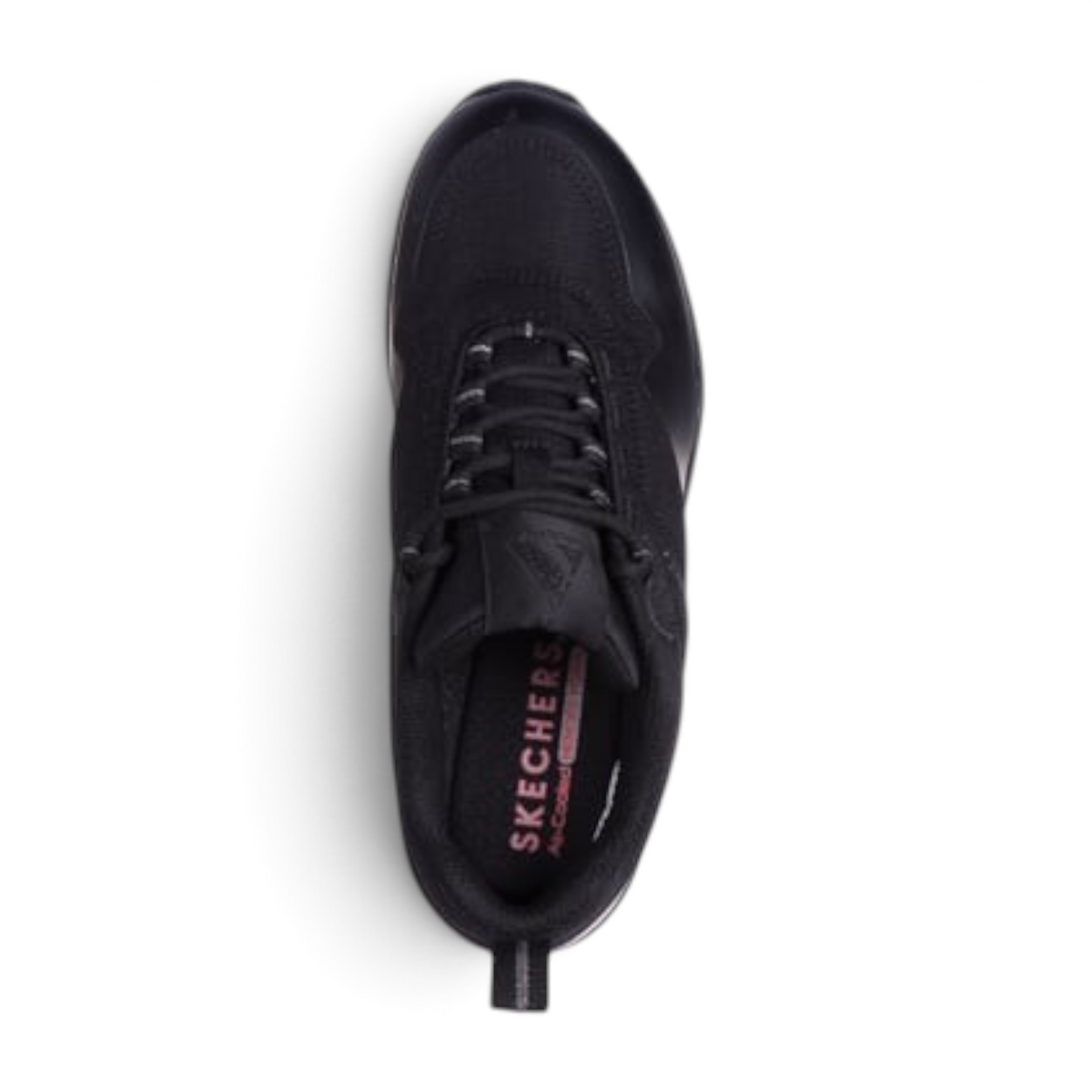 FRG UNO black athletic sneaker viewed from above featuring a cushioned insole and lace-up design