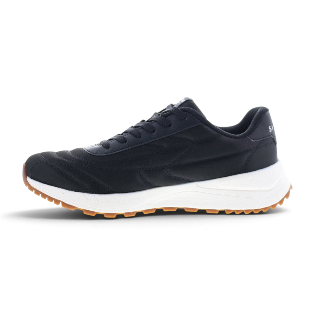 FRG Skechers Fury Plush Waves lifestyle sneaker in black with a white midsole and gum rubber outsole