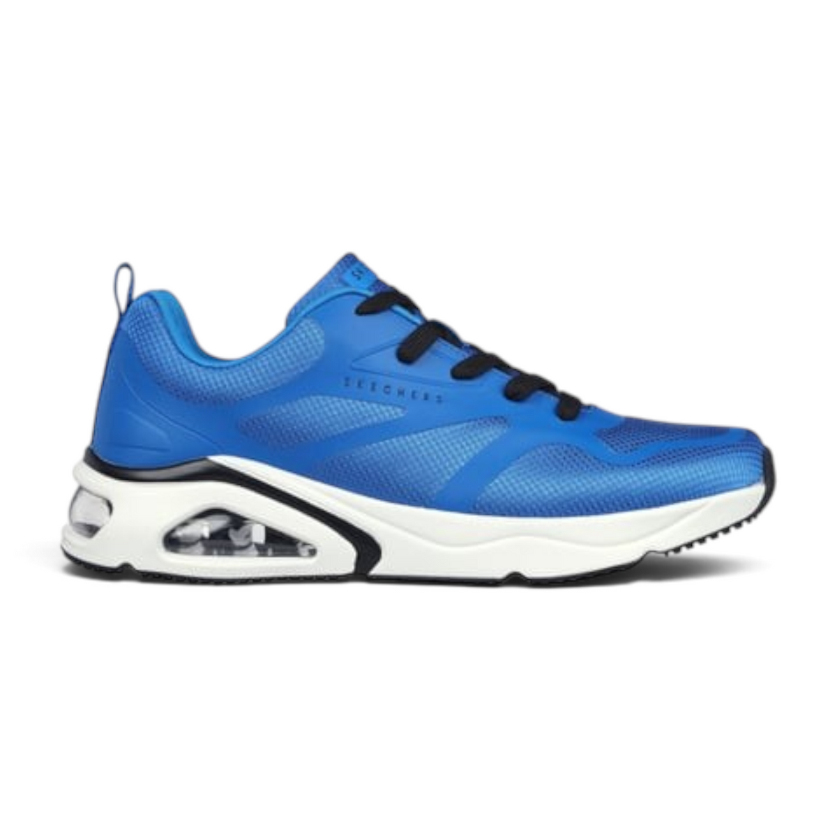 FRG Skechers Tres-Air Uno blue mesh sneakers with visible air-cushioned midsole and memory foam insole