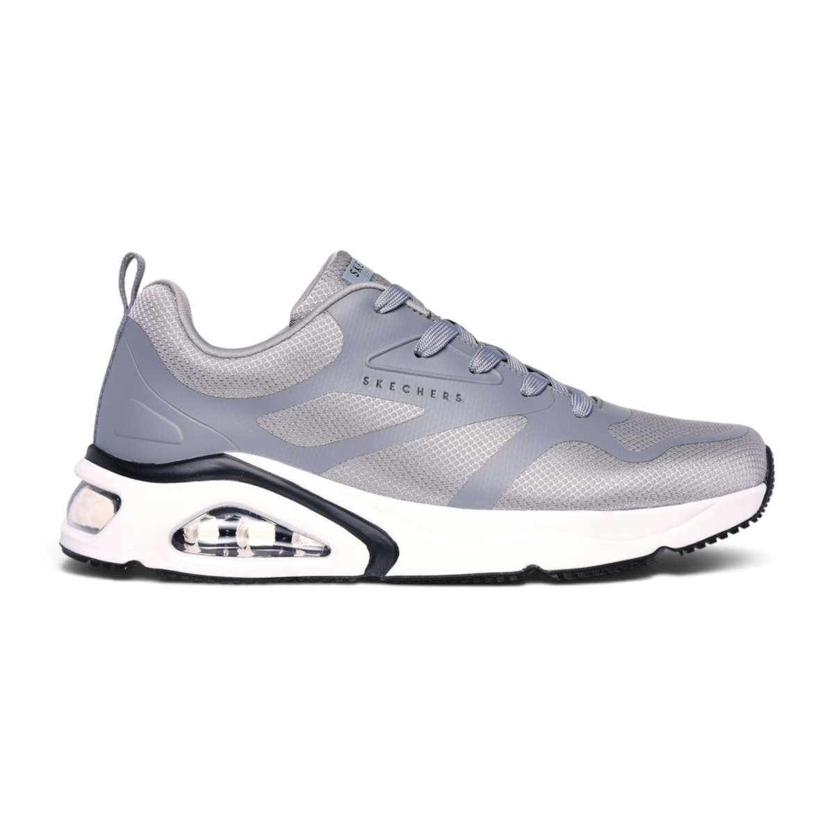 FRG TRES-AIR UNO grey mesh and synthetic sneaker with visible air-cushioned midsole and lace-up closure