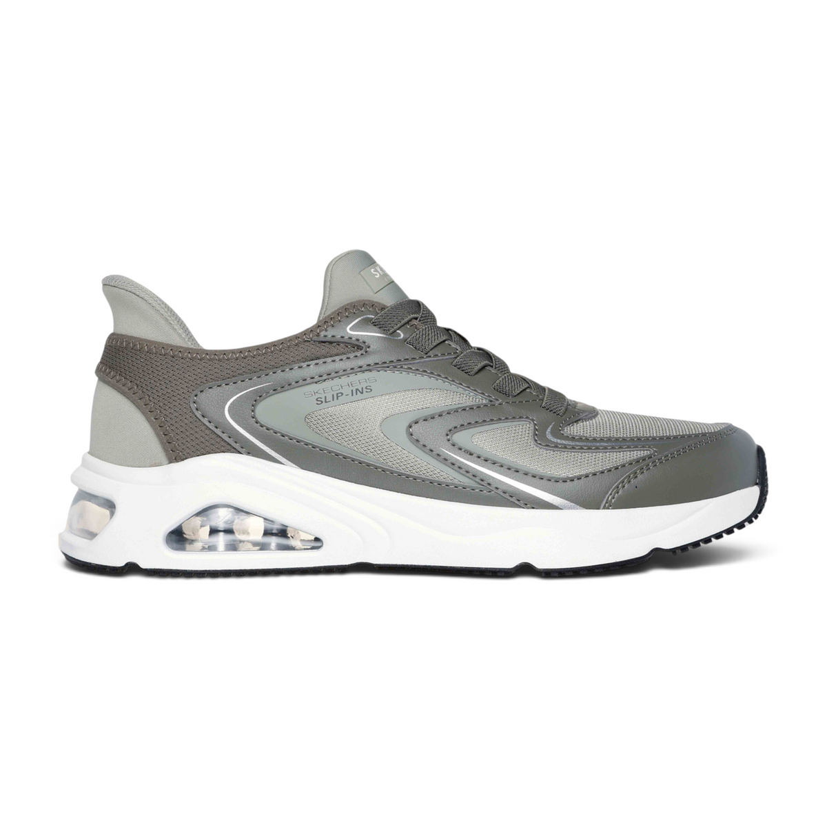 FRG TRES-AIR UNO VISION-AIRY SL grey slip-in sneakers with mesh upper and visible air-cushioned white midsole